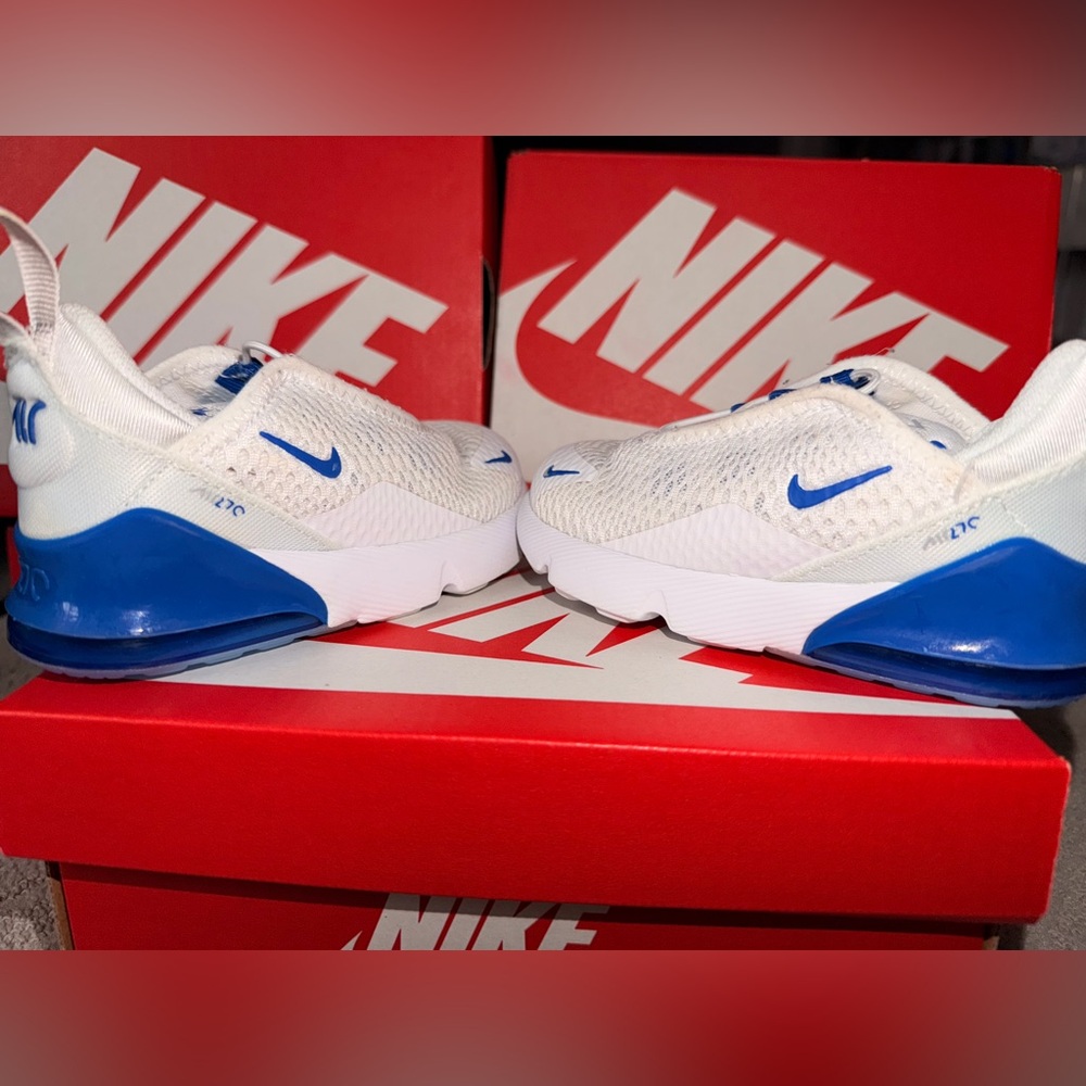 Nike Kids White and Blue Sneakers